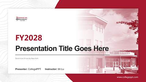 Dominican University New York Academic Presentation/Research Findings Report PPT Template