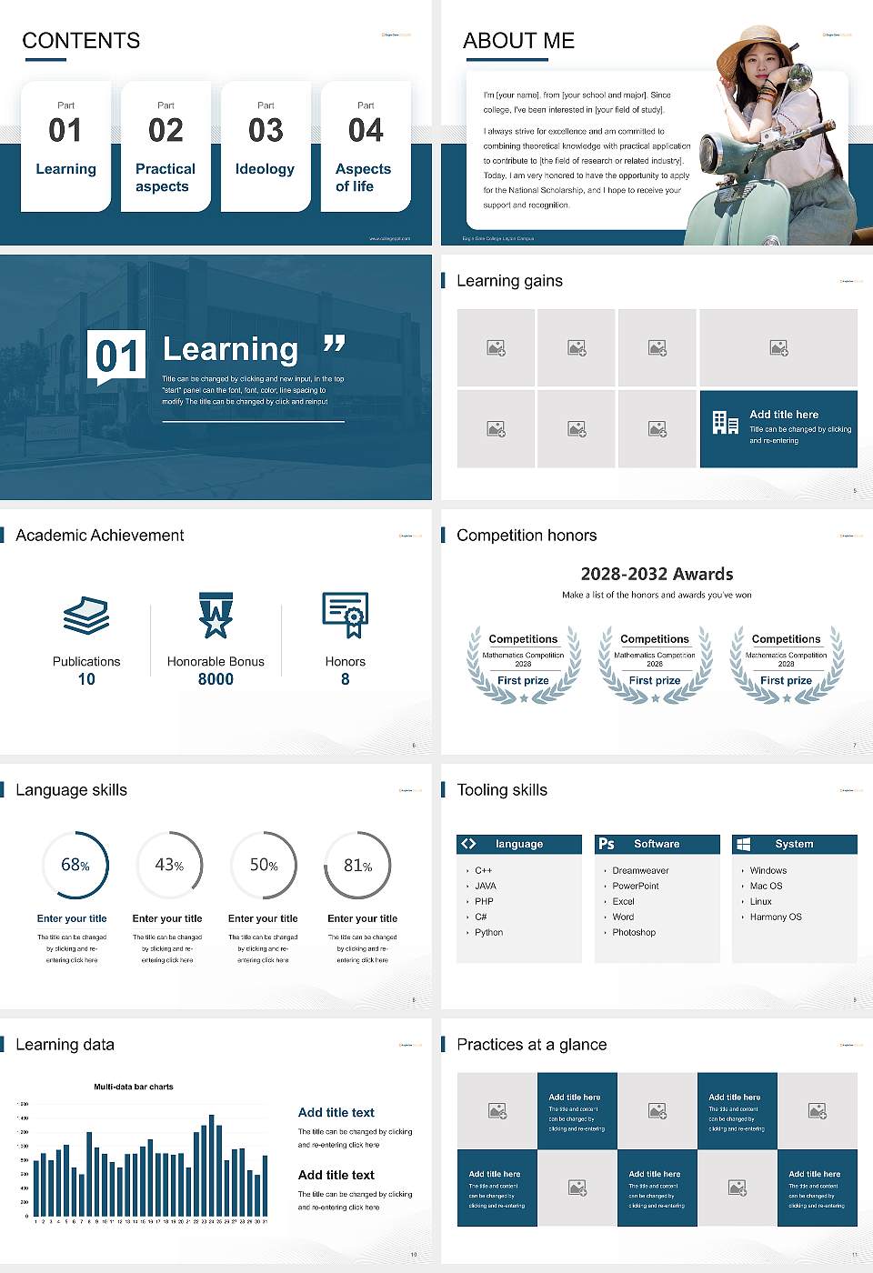 Eagle Gate College Layton Campus National Scholarship Defense PPT Template16:9 ratio PPT effect preview image2