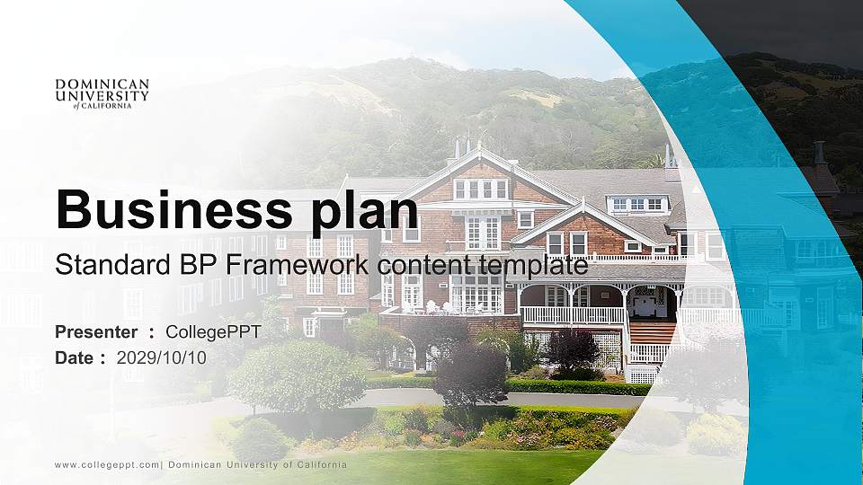 Dominican University of California Competition/Entrepreneurship Contest PPT Template16:9 ratio PPT effect preview image