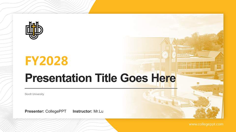 Dordt University Academic Presentation/Research Findings Report PPT Template16:9 ratio PPT effect preview image