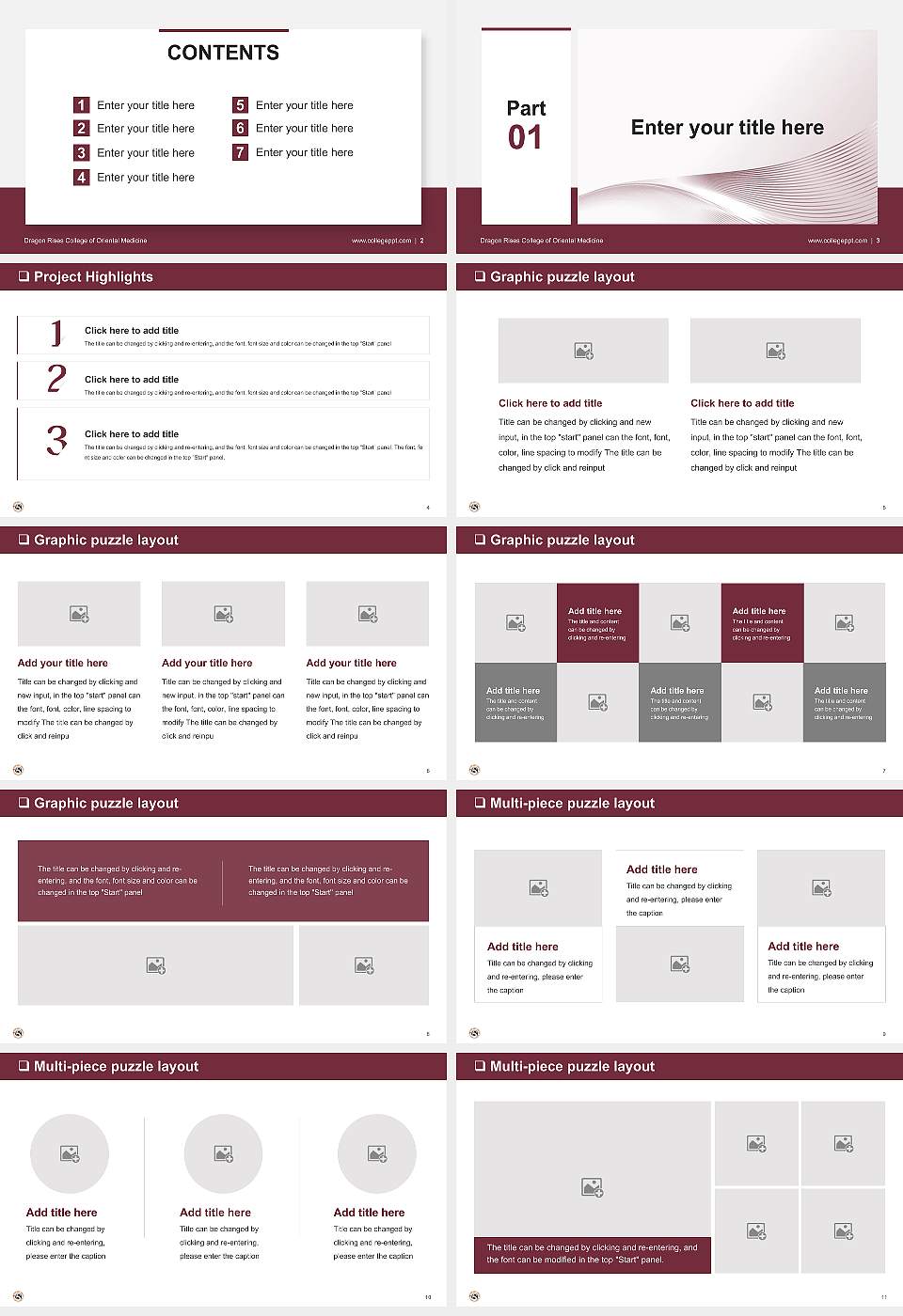 Dragon Rises College of Oriental Medicine General Purpose PPT Template16:9 ratio PPT effect preview image2