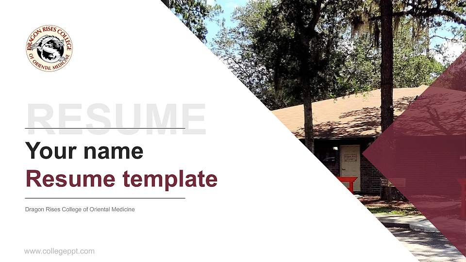 Dragon Rises College of Oriental Medicine Resume PPT Template16:9 ratio PPT effect preview image