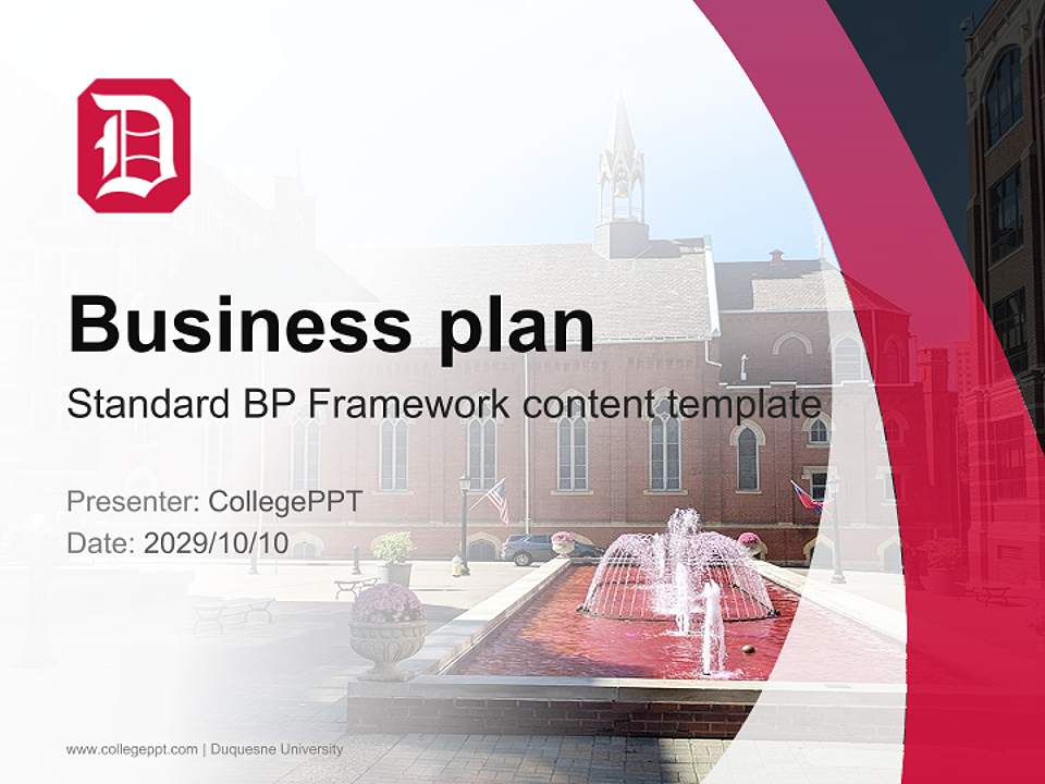 Duquesne University Competition/Entrepreneurship Contest PPT Template4:3 ratio PPT effect preview image9