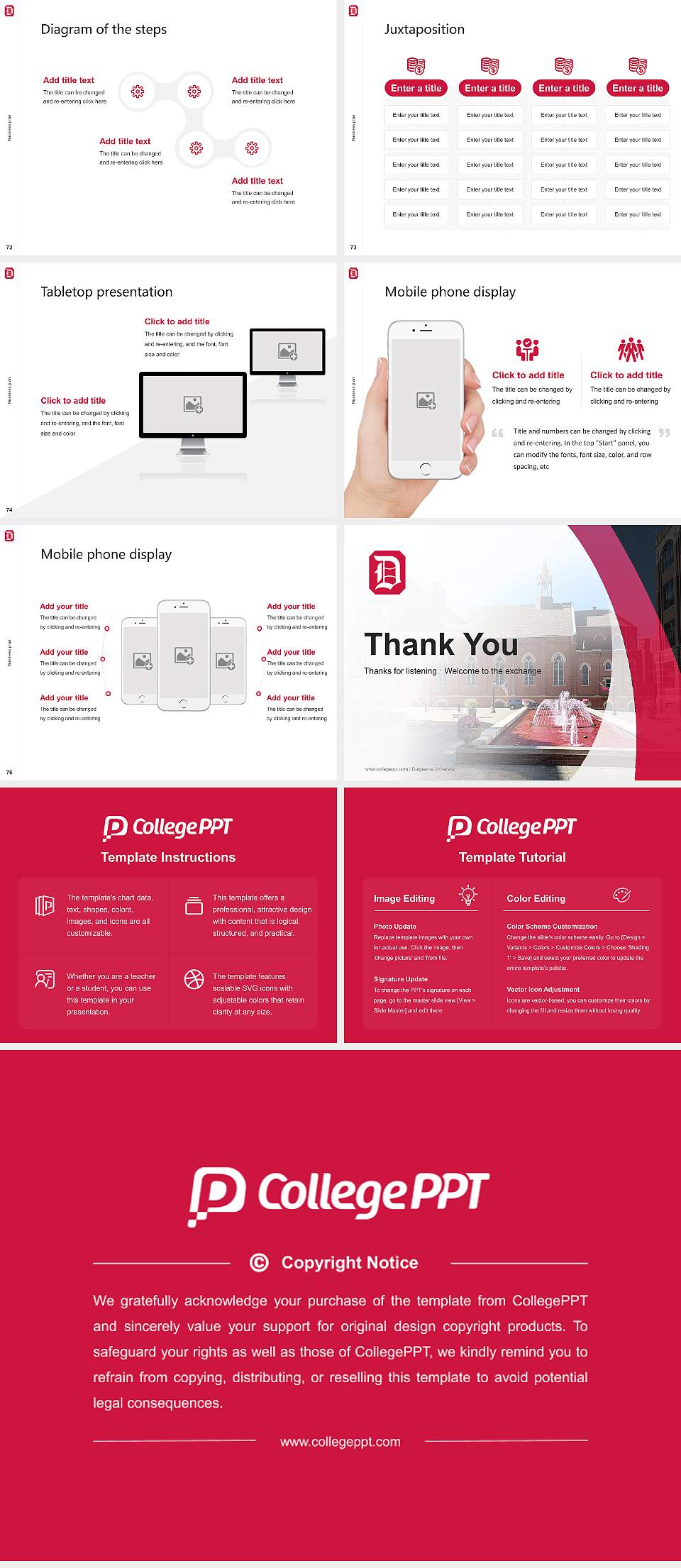 Duquesne University Competition/Entrepreneurship Contest PPT Template4:3 ratio PPT effect preview image9