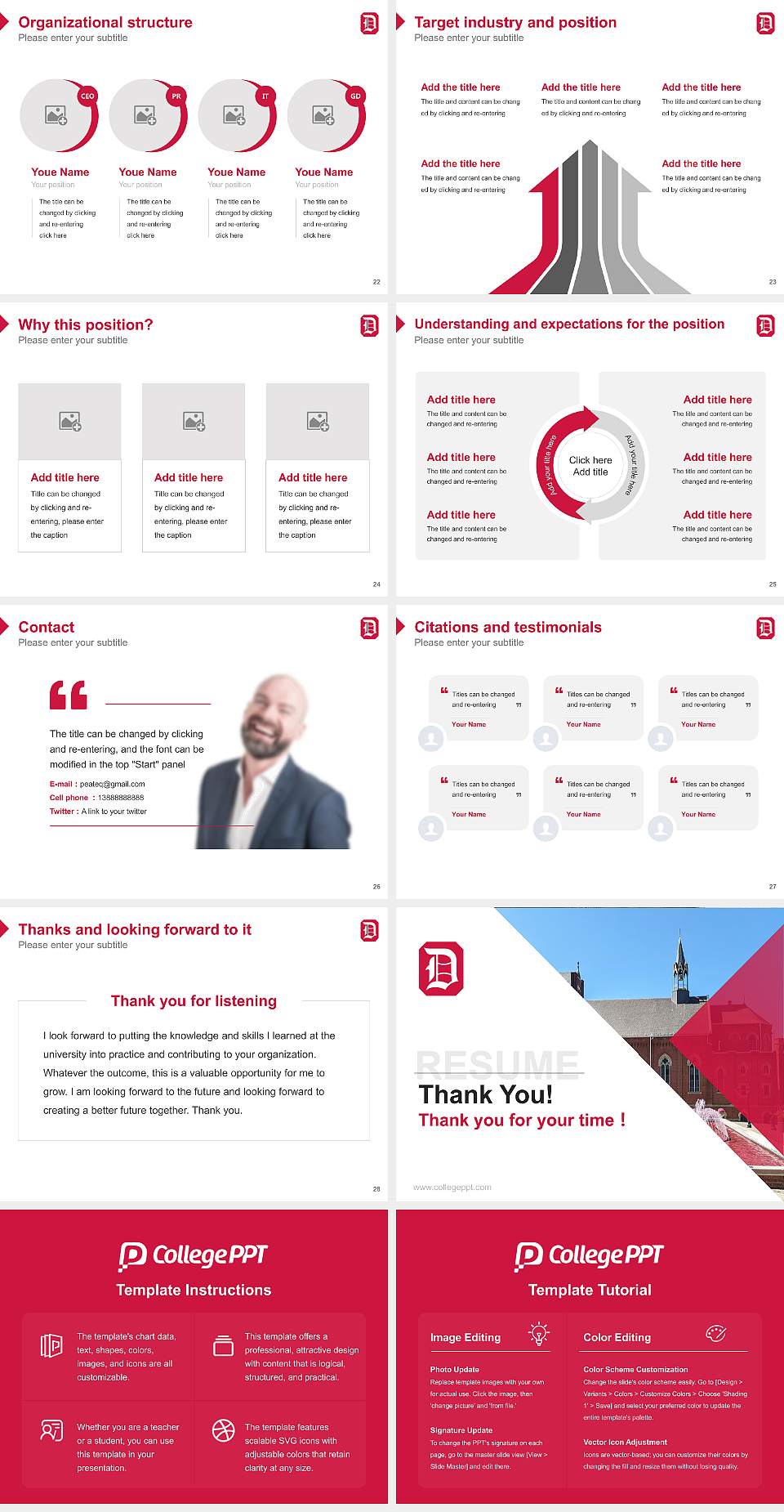 Duquesne University Resume PPT Template4:3 ratio PPT effect preview image4