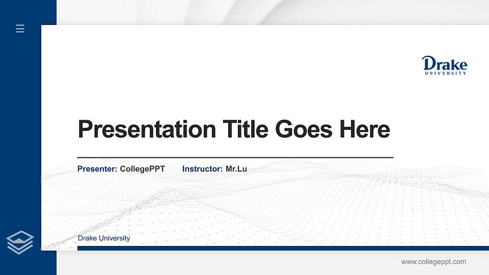 Drake University Thesis Proposal/Graduation Defense PPT Template16:9 ratio PPT effect preview image