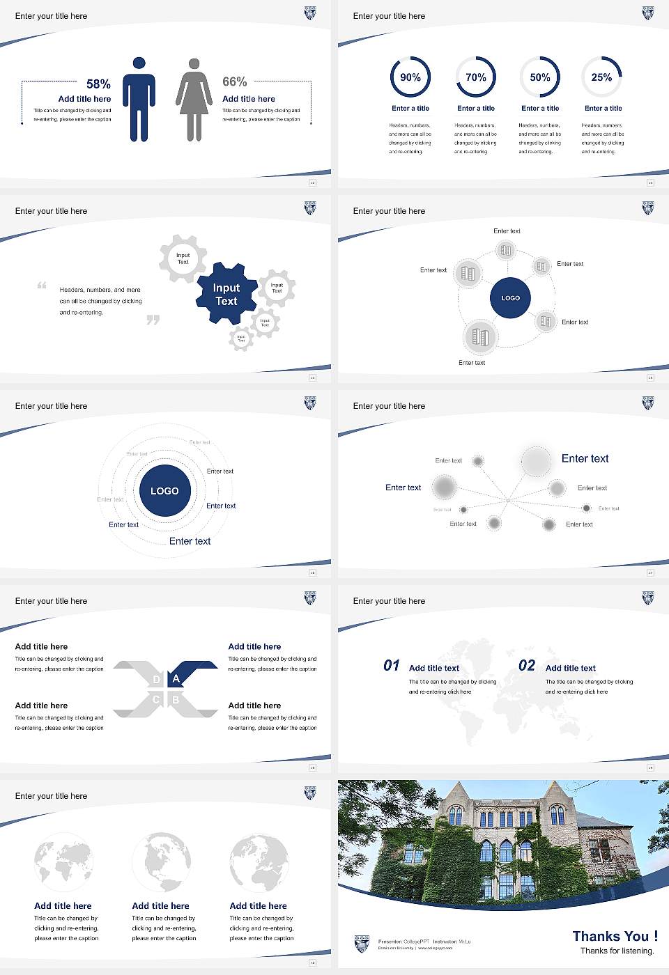Dominican University Course/Courseware Creation PPT Template16:9 ratio PPT effect preview image4