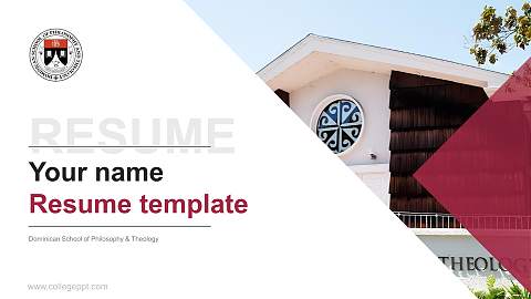 Dominican School of Philosophy & Theology Resume PPT Template