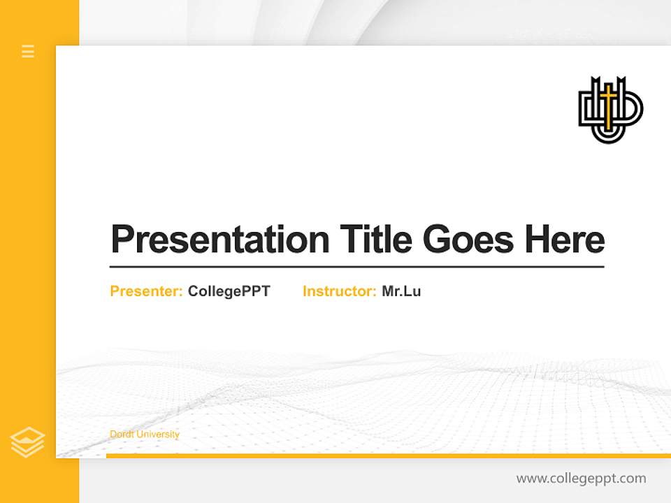 Dordt University Thesis Proposal/Graduation Defense PPT Template4:3 ratio PPT effect preview image5