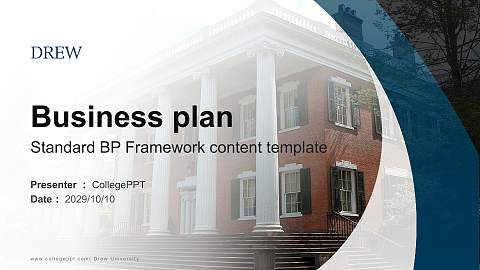 Drew University Competition/Entrepreneurship Contest PPT Template