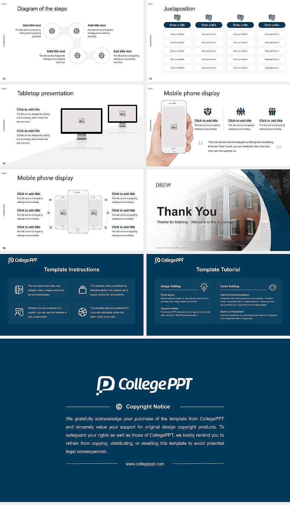 Drew University Competition/Entrepreneurship Contest PPT Template16:9 ratio PPT effect preview image9