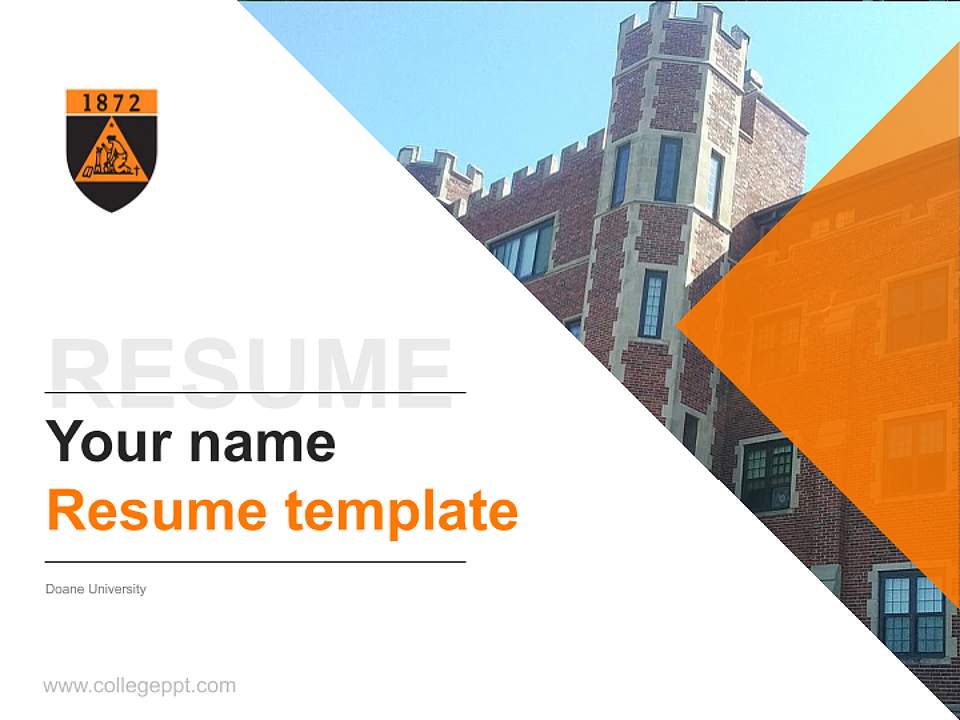 Doane University Resume PPT Template4:3 ratio PPT effect preview image5