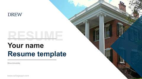 Drew University Resume PPT Template