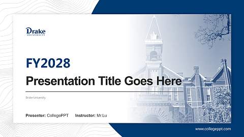 Drake University Academic Presentation/Research Findings Report PPT Template