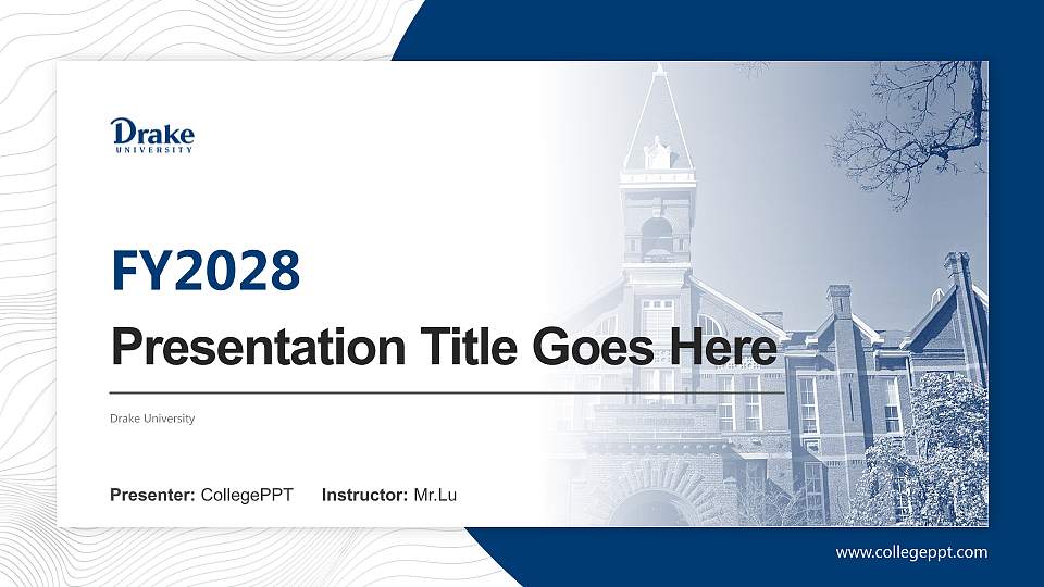 Drake University Academic Presentation/Research Findings Report PPT Template16:9 ratio PPT effect preview image