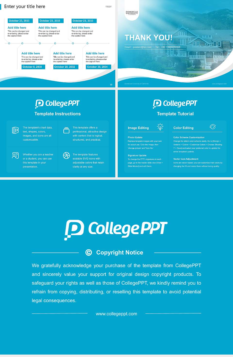 Dominican University of California Lecture Sharing and Networking Event PPT Template4:3 ratio PPT effect preview image4