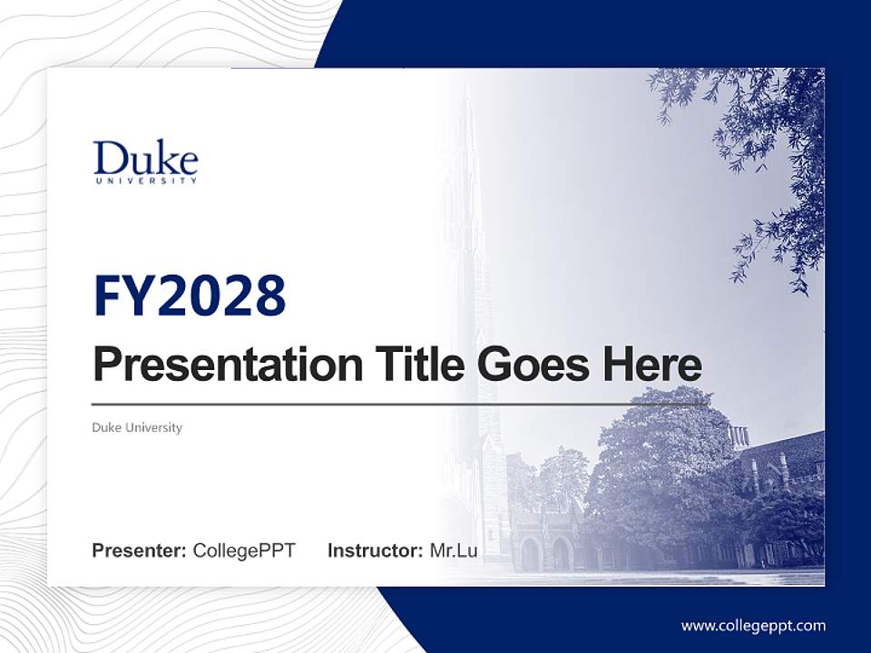 Duke University Academic Presentation/Research Findings Report PPT Template4:3 ratio PPT effect preview image5