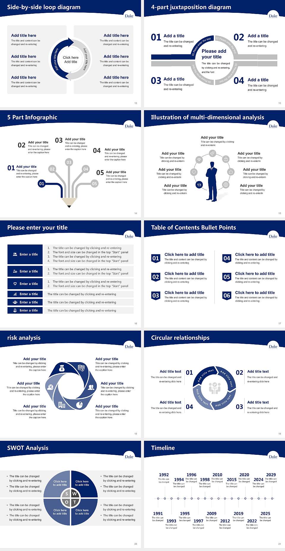 Duke University Academic Presentation/Research Findings Report PPT Template4:3 ratio PPT effect preview image3
