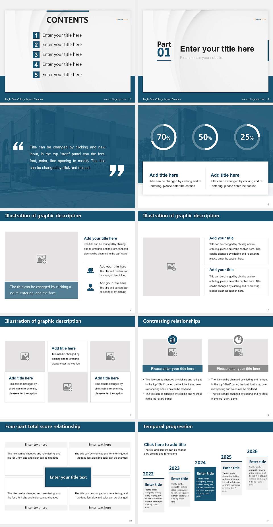 Eagle Gate College Layton Campus Thesis Proposal/Graduation Defense PPT Template4:3 ratio PPT effect preview image2