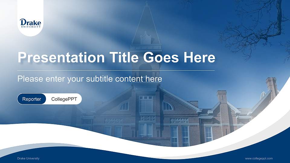 Drake University Lecture Sharing and Networking Event PPT Template16:9 ratio PPT effect preview image