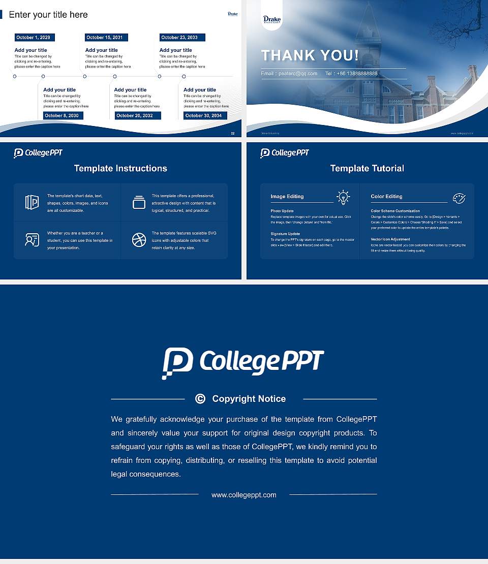 Drake University Lecture Sharing and Networking Event PPT Template16:9 ratio PPT effect preview image4