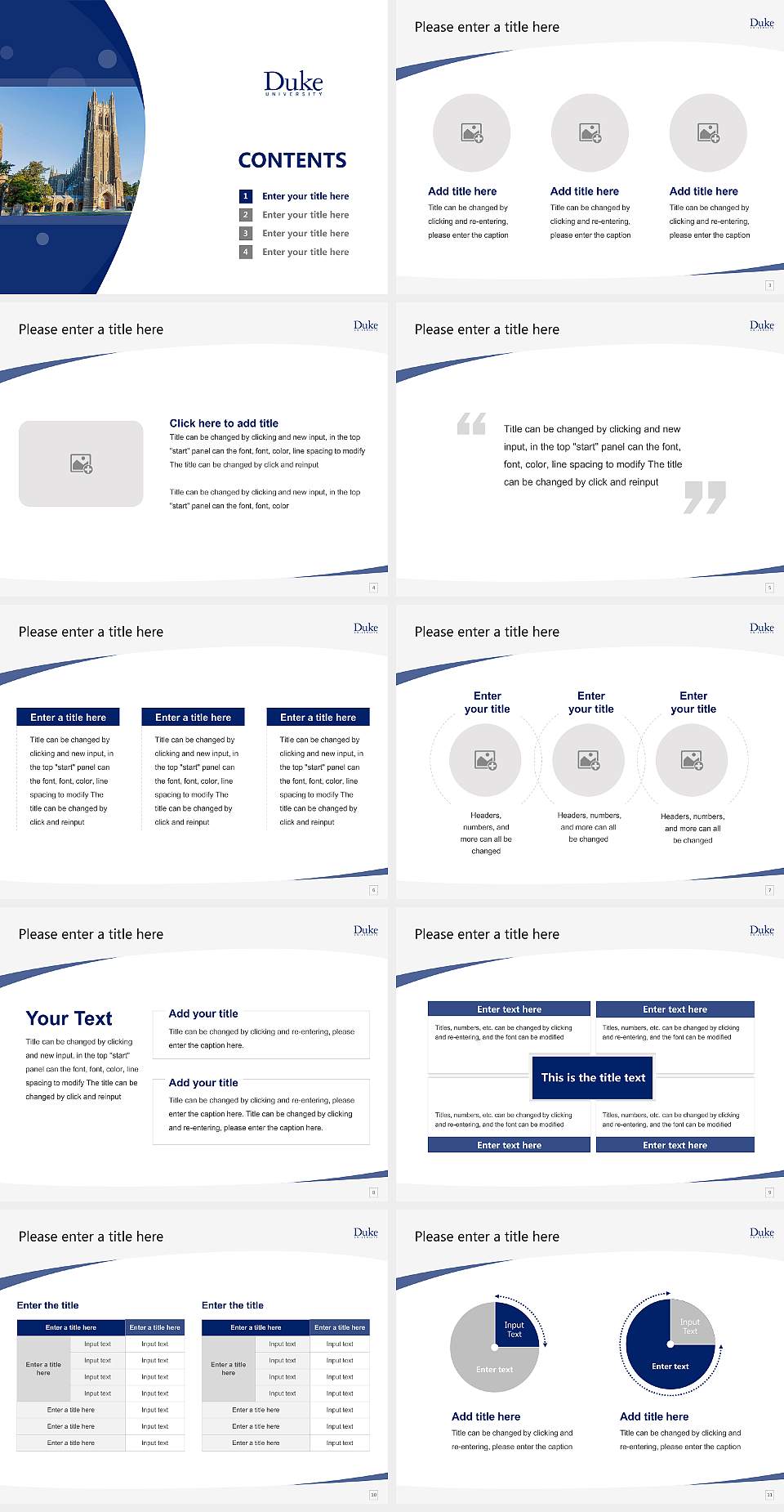 Duke University Course/Courseware Creation PPT Template4:3 ratio PPT effect preview image2