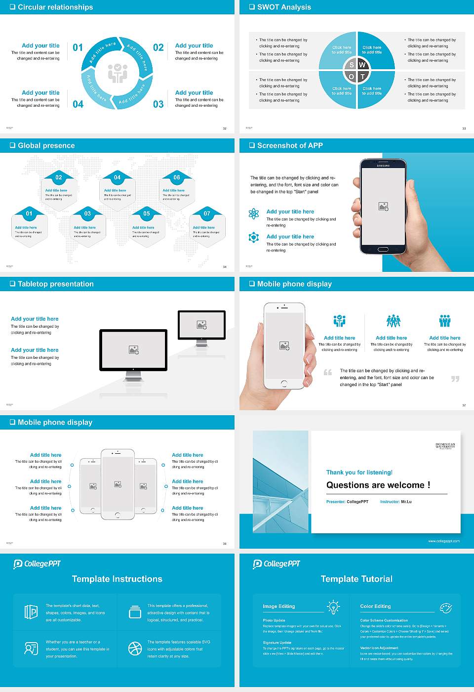 Dominican University of California General Purpose PPT Template16:9 ratio PPT effect preview image5