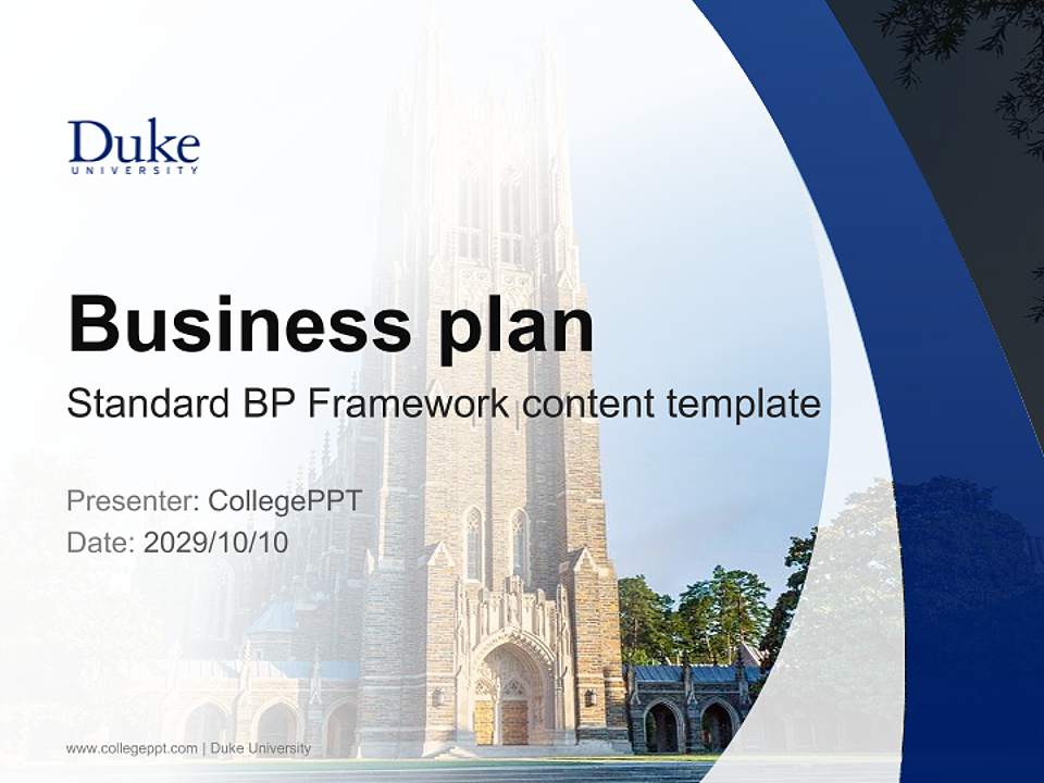 Duke University Competition/Entrepreneurship Contest PPT Template4:3 ratio PPT effect preview image9