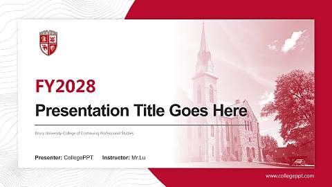 Drury University-College of Continuing Professional Studies Academic Presentation/Research Findings Report PPT Template