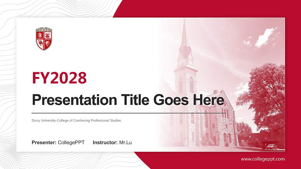 Drury University-College of Continuing Professional Studies Academic Presentation/Research Findings Report PPT Template16:9 ratio PPT effect preview image