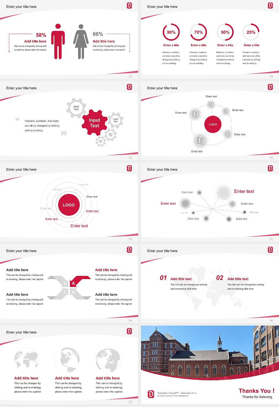 Duquesne University Course/Courseware Creation PPT Template16:9 ratio PPT effect preview image4