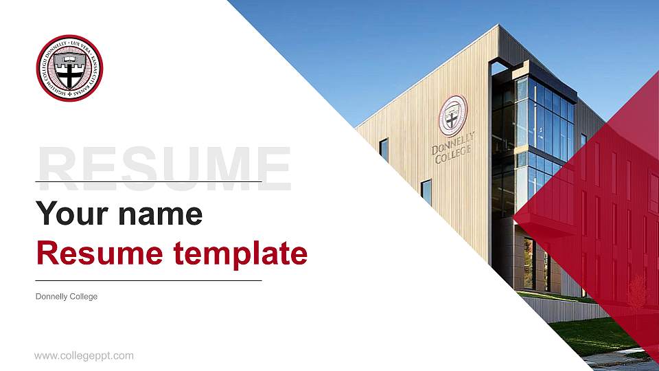 Donnelly College Resume PPT Template16:9 ratio PPT effect preview image
