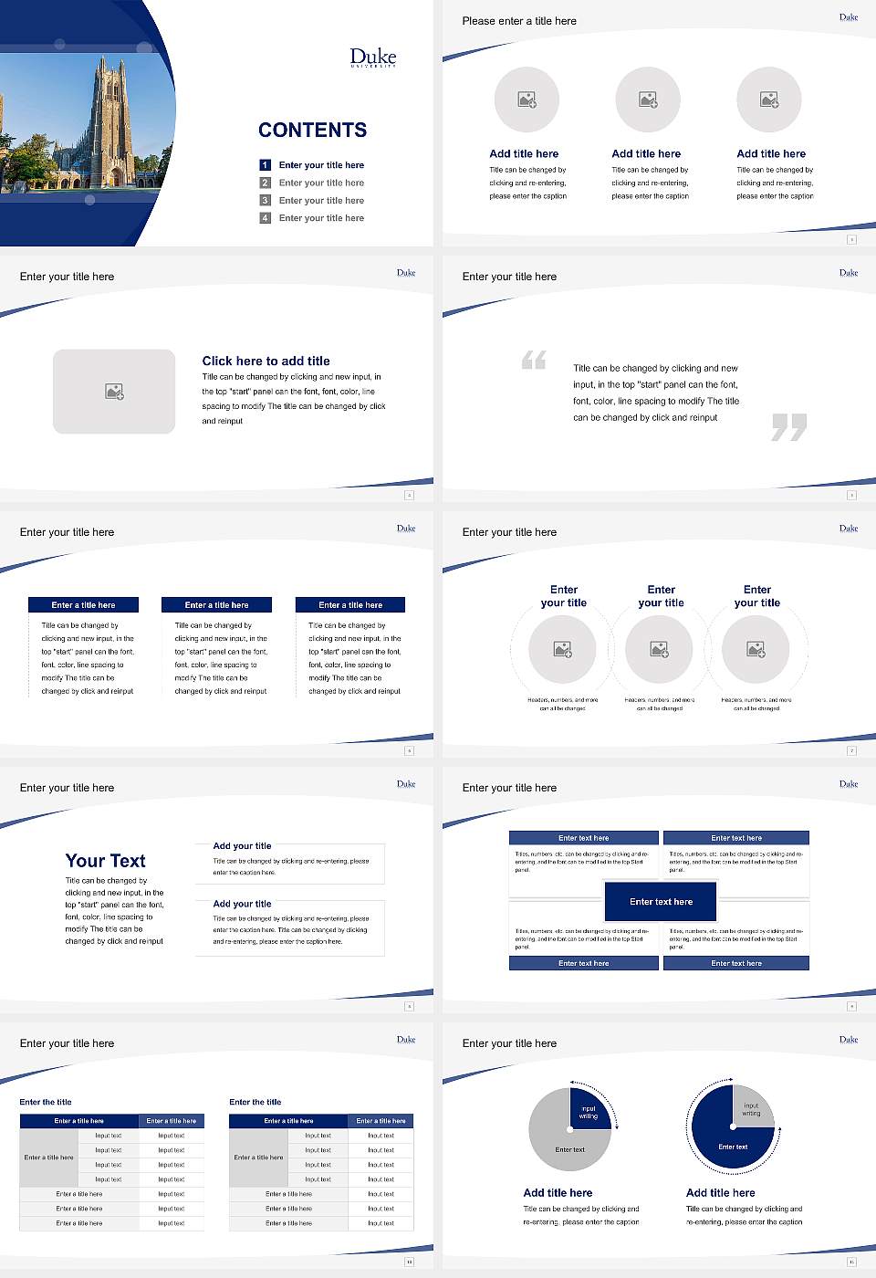 Duke University Course/Courseware Creation PPT Template16:9 ratio PPT effect preview image2