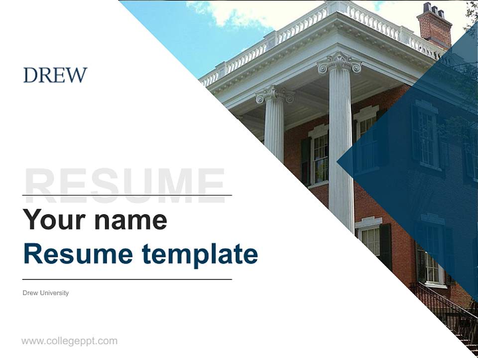 Drew University Resume PPT Template4:3 ratio PPT effect preview image5
