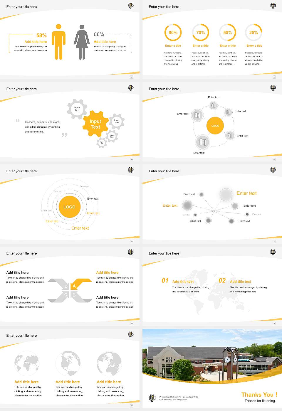 Dordt University Course/Courseware Creation PPT Template16:9 ratio PPT effect preview image4
