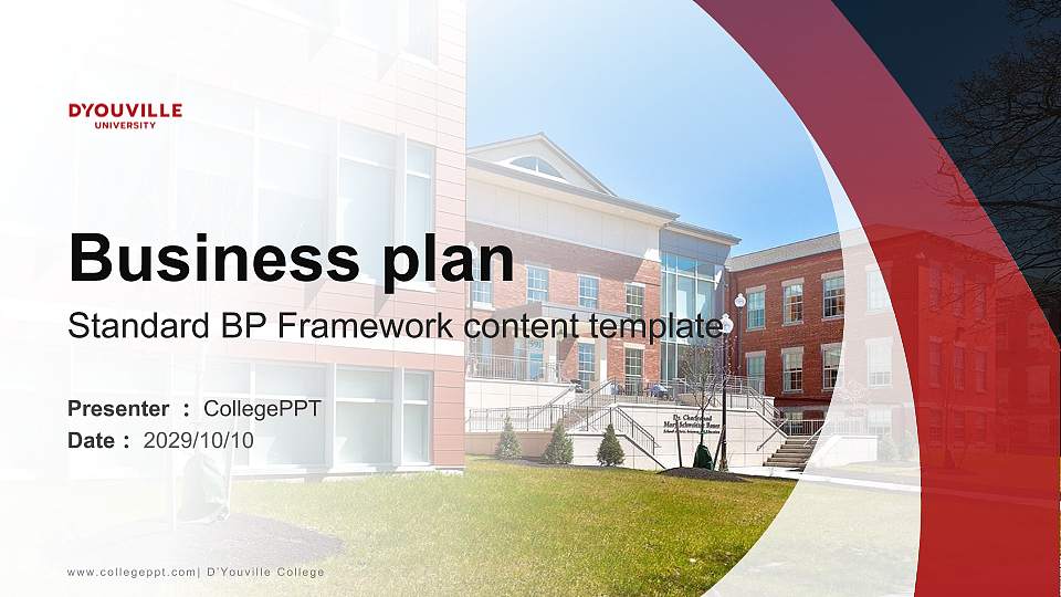 D’Youville College Competition/Entrepreneurship Contest PPT Template16:9 ratio PPT effect preview image