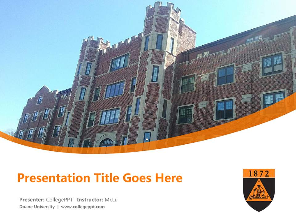 Doane University Course/Courseware Creation PPT Template4:3 ratio PPT effect preview image5