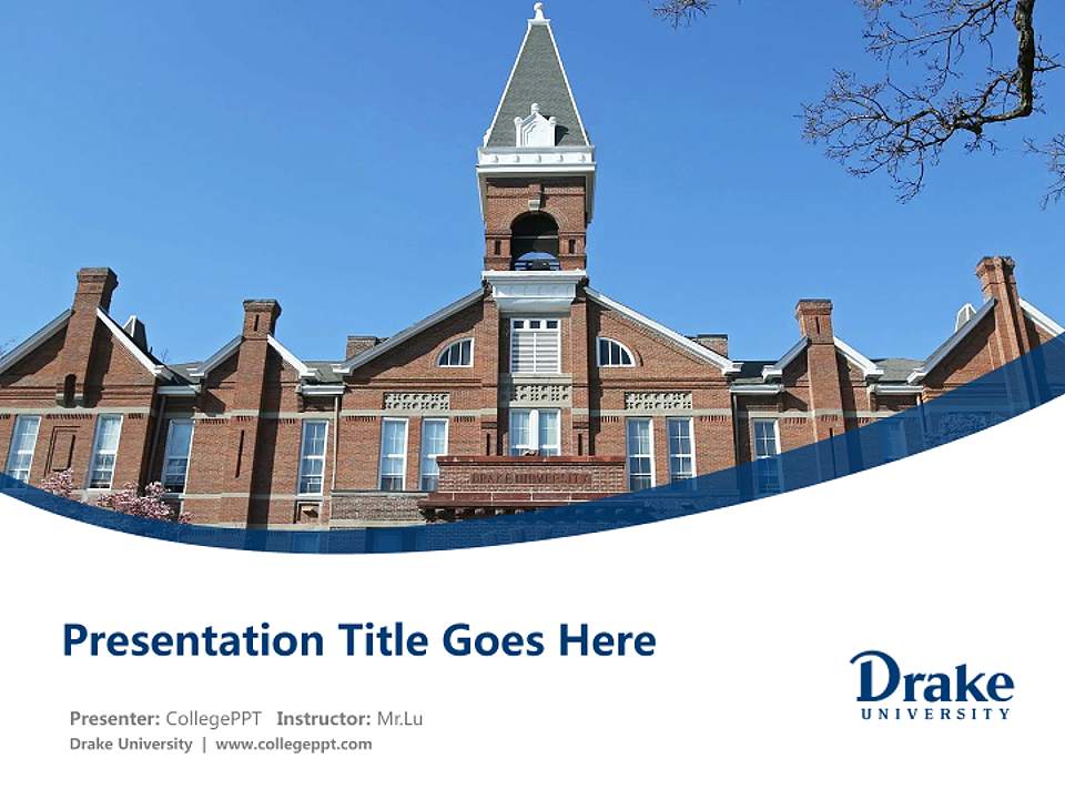 Drake University Course/Courseware Creation PPT Template4:3 ratio PPT effect preview image5
