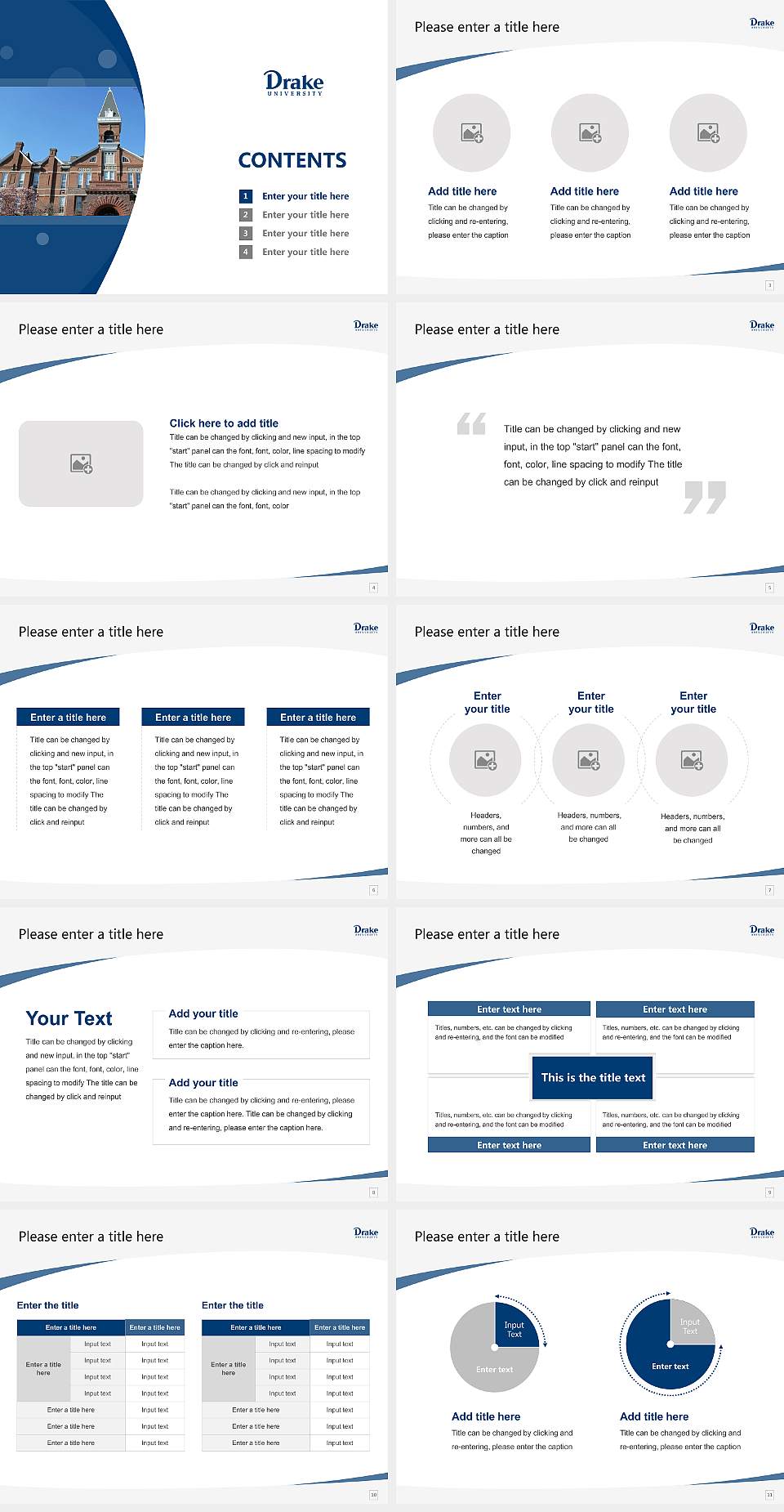 Drake University Course/Courseware Creation PPT Template4:3 ratio PPT effect preview image2