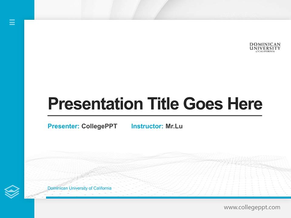 Dominican University of California Thesis Proposal/Graduation Defense PPT Template4:3 ratio PPT effect preview image5