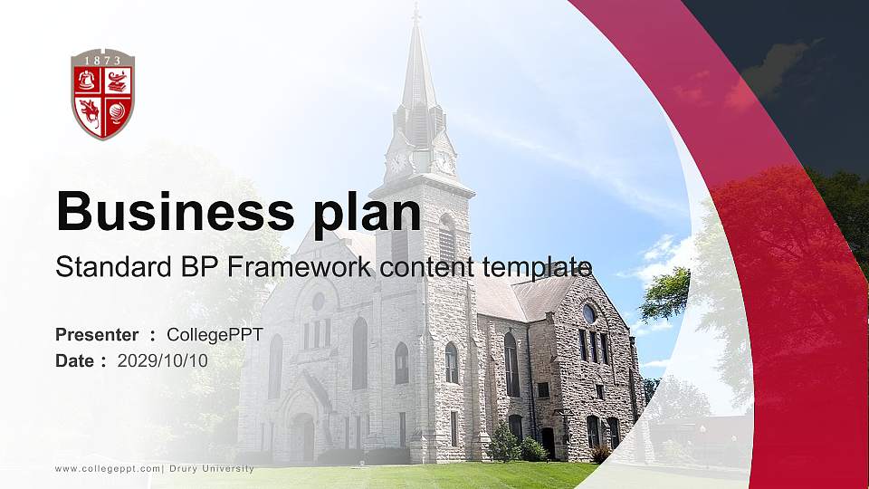 Drury University Competition/Entrepreneurship Contest PPT Template16:9 ratio PPT effect preview image1
