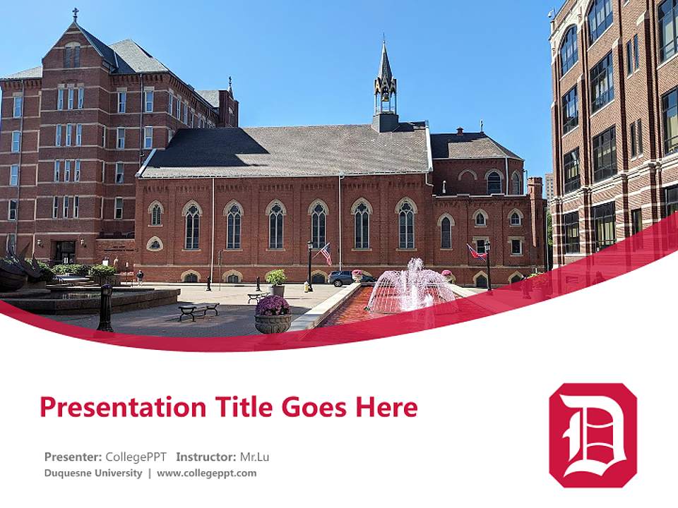 Duquesne University Course/Courseware Creation PPT Template4:3 ratio PPT effect preview image5
