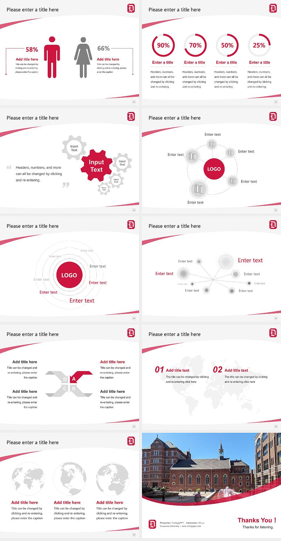 Duquesne University Course/Courseware Creation PPT Template4:3 ratio PPT effect preview image4
