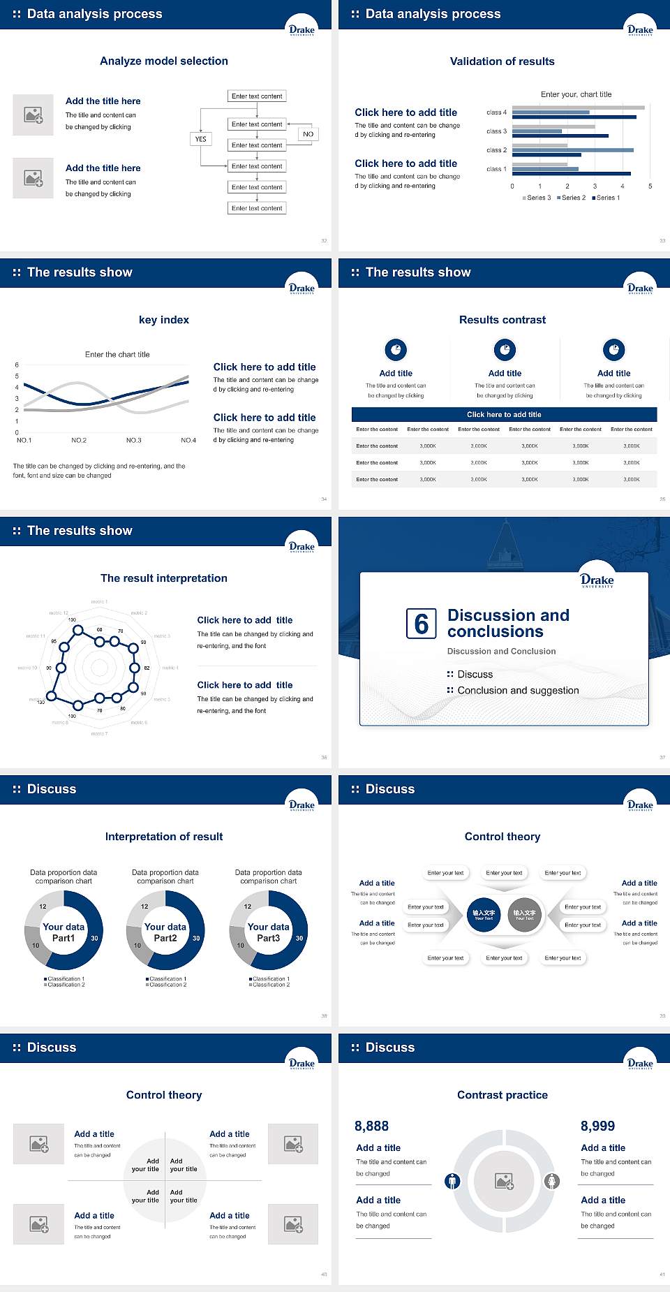 Drake University Graduation Thesis Defense PPT Template4:3 ratio PPT effect preview image5