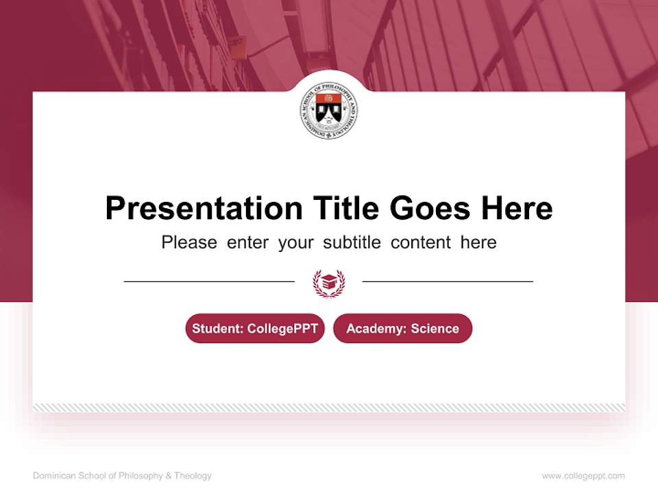 Dominican School of Philosophy & Theology National Scholarship Defense PPT Template4:3 ratio PPT effect preview image4