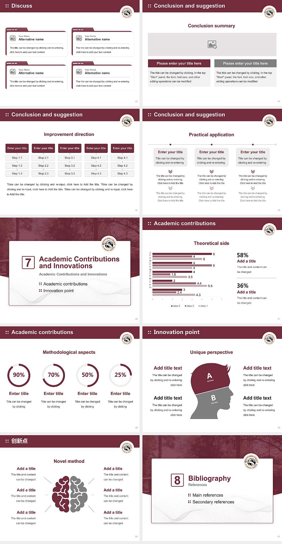 Dragon Rises College of Oriental Medicine Graduation Thesis Defense PPT Template4:3 ratio PPT effect preview image6