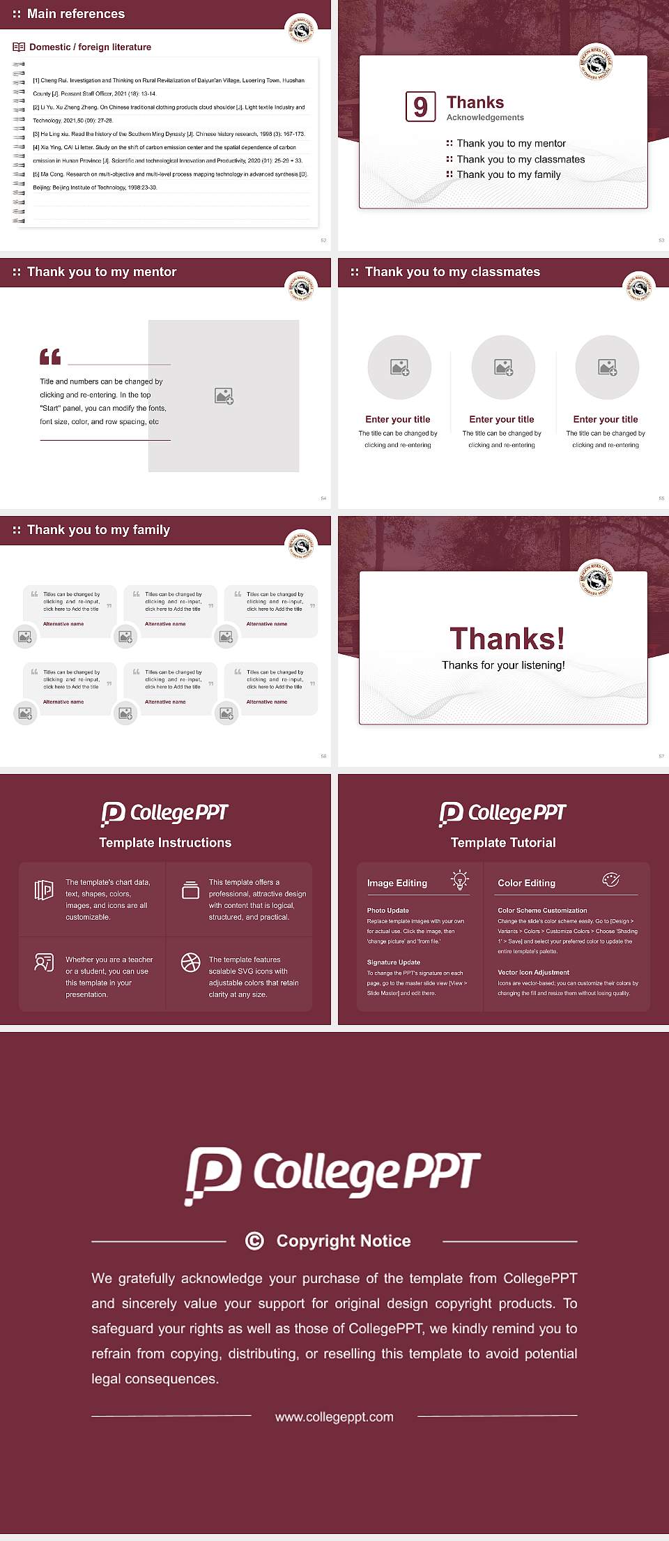 Dragon Rises College of Oriental Medicine Graduation Thesis Defense PPT Template4:3 ratio PPT effect preview image7