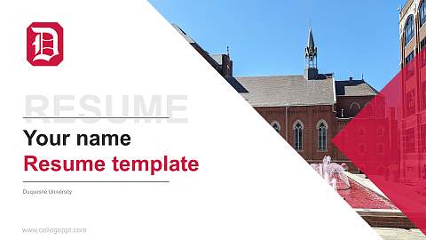 Duquesne University Resume PPT Template