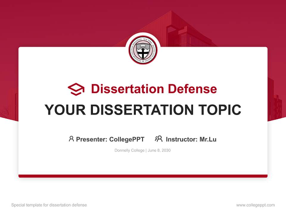 Donnelly College Graduation Thesis Defense PPT Template4:3 ratio PPT effect preview image7