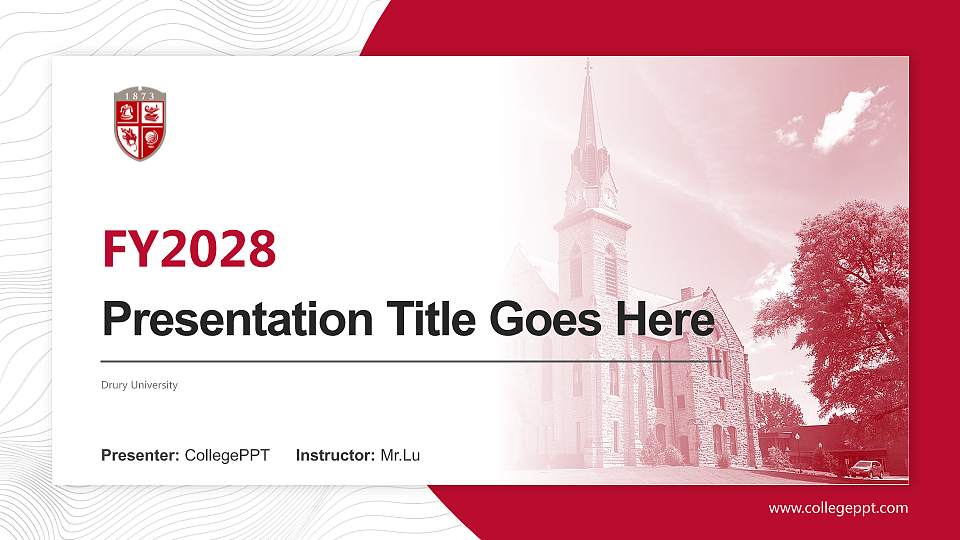 Drury University Academic Presentation/Research Findings Report PPT Template16:9 ratio PPT effect preview image